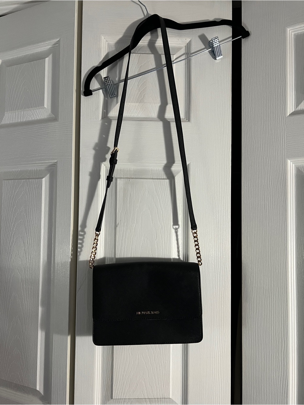 Michael Kors Black Crossbody Bag with Gold Chain Strap